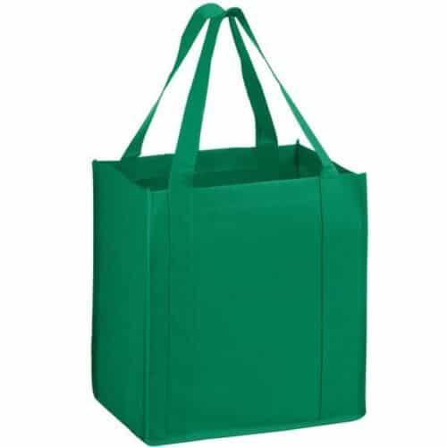 100 custom non woven shopping tote bags with cardboard bases, one side logo print